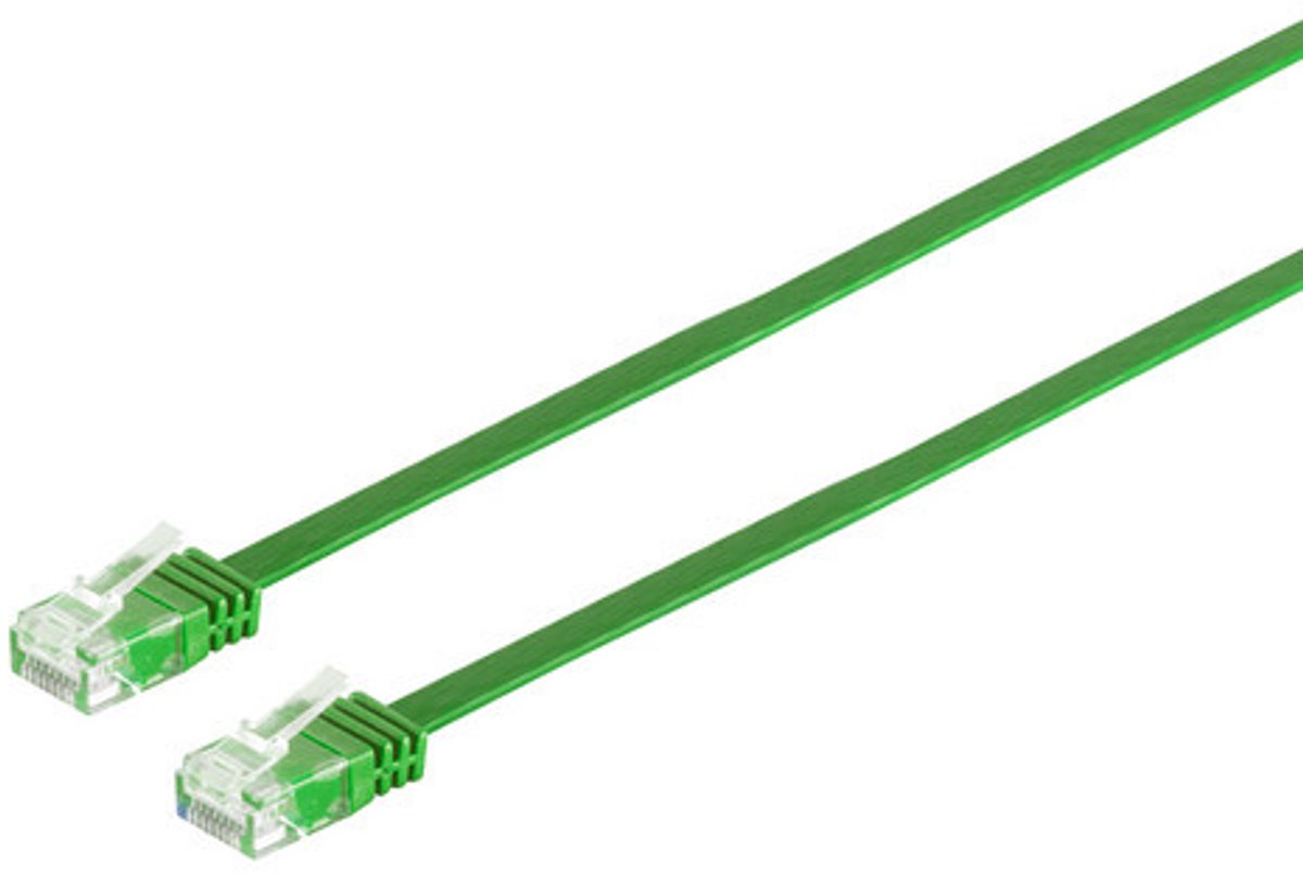 Patchkabel-Flachkabel U/UTP cat. 6 slim grün 5m