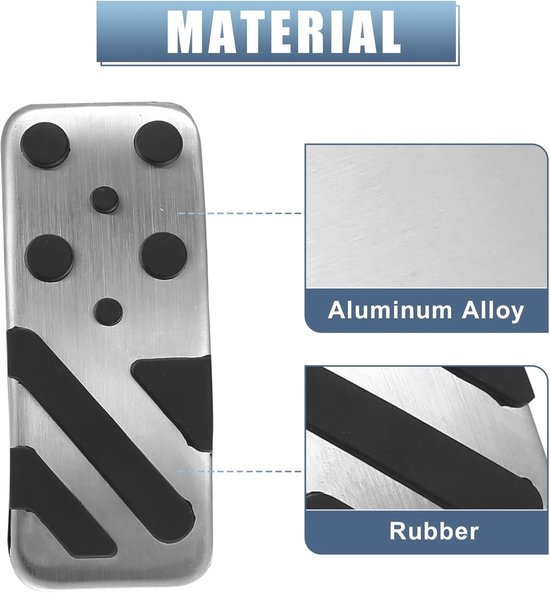 Antislip Pedaal Covers - Auto Pedaal Set - Veilig Rijden - Niet-Markerende Montage - 1 cm - Zilver — afbeelding 5