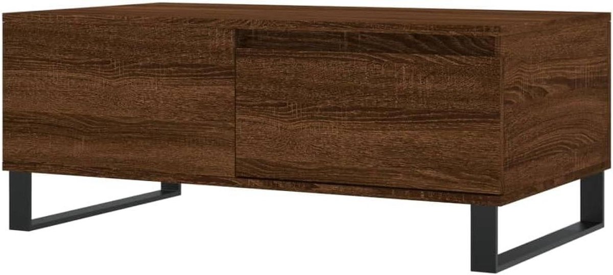 Salontafel - Bijzettafel Koffietafel - Woonkamer Inrichten - Met Lade - 90x50x365 cm - Bruin Eiken