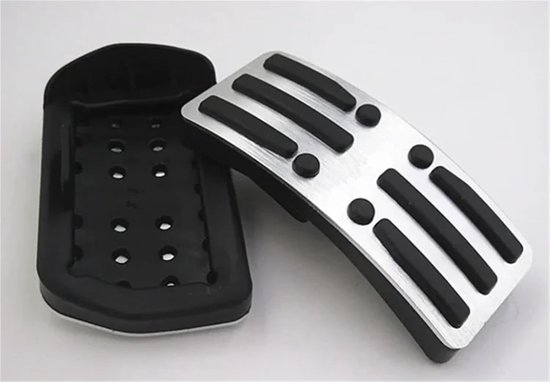 Pedaalhoezen Auto - Remgaspedaal Covers - Verbeterde Rijveiligheid - Antislip Aluminiumlegering - Set van 2 - Zilver — afbeelding 3