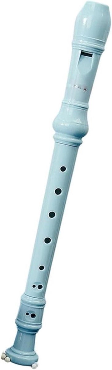 Houten Blokfluit - Sopraan Instrument - Muziek Leren - Duits Vingerzetting - 32.5 cm - Blauw