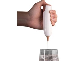 Melkopschuimer - Elektrische Mixer - Koffie Maken - Roestvrijstalen Kop - 23.5 cm - Wit