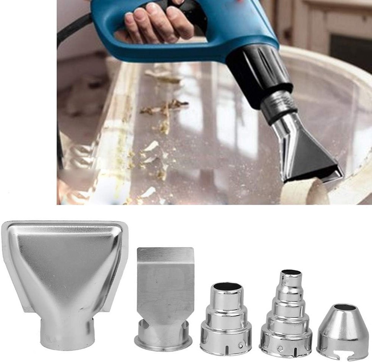 Roestvrij Staal Heat Blower Tip Accessoires voor Heteluchtpistool - HTML 5 - Mondstukken .