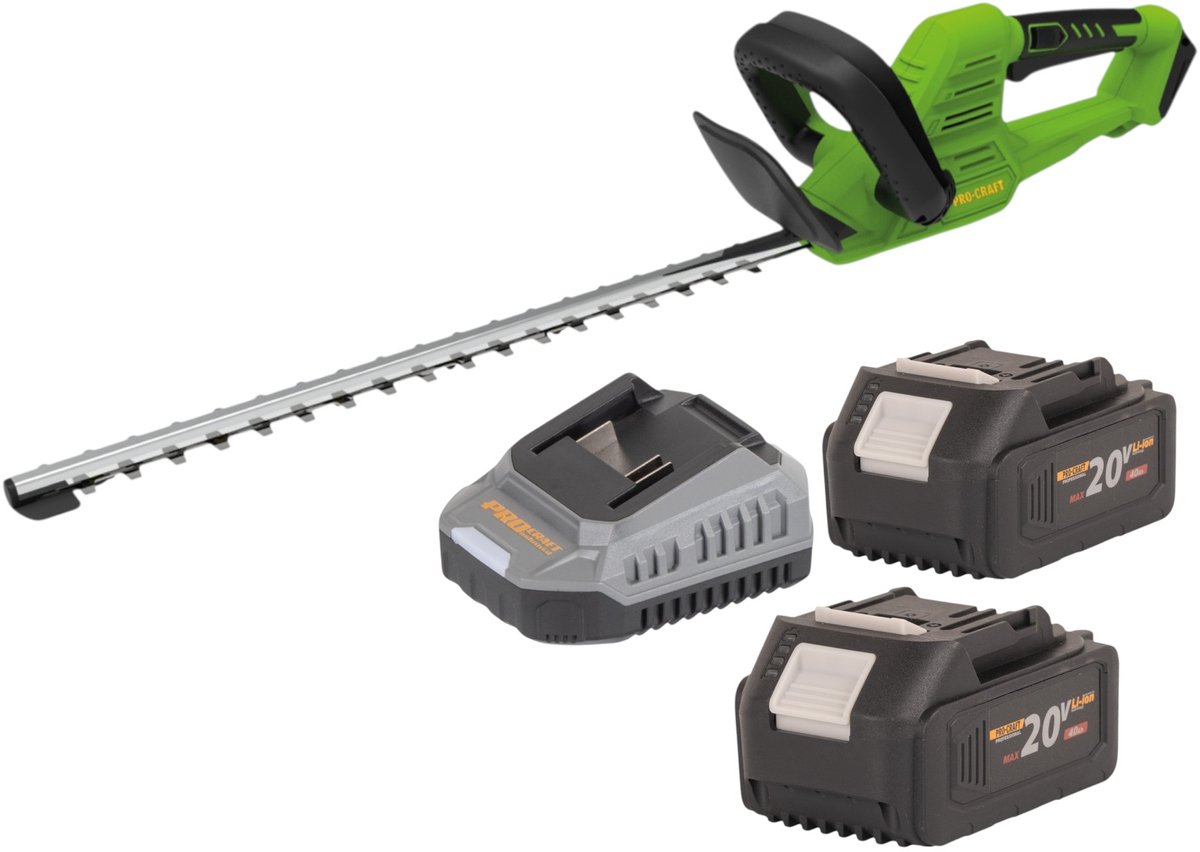 Procraft PZA26bb accu-heggenschaar 20 V 550 mm borstelloos + 2x accu 4,0 Ah + oplader