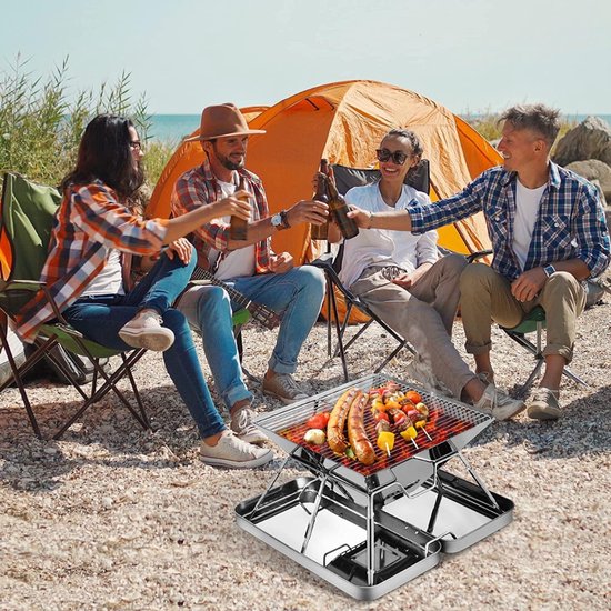 Florixa® Tafel Bbq Houtskool - Weber Bbq -Boretti Bbq - Houtskool - Zilver - 31cm x 31cm x 25cm van florixa — afbeelding 2