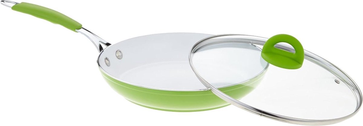 Keramische Pan - Kookpan Sauspan - Vetarm Koken - Lotuseffect - 28 cm - Groen
