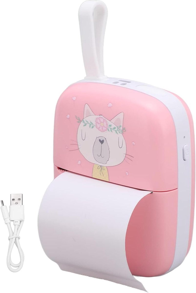 Mini Printer - Draagbare Printer - Notities Printen - BT Directe Verbinding - 12 x 9 x 4 cm - Roze