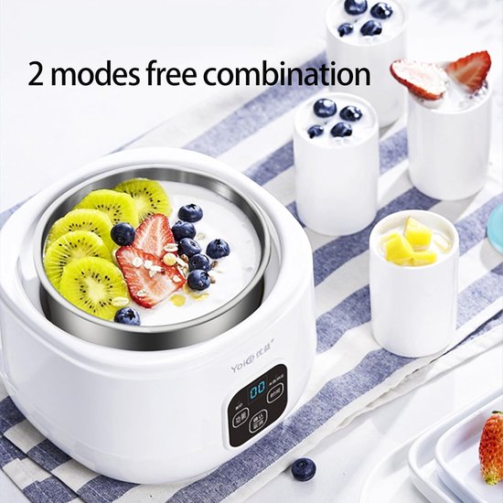 Yoghurtmaker - Fermentatie apparaat - Thuis Yoghurt Maken - Constante Temperatuur Controle - 1 Liter Capaciteit - Wit — afbeelding 2