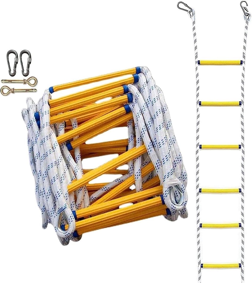 Reddingsladder Noodgeval - Veiligheidstouwladder - Snelle Ontsnapping - Hoge Draagkracht - 5 Meter - Zwart