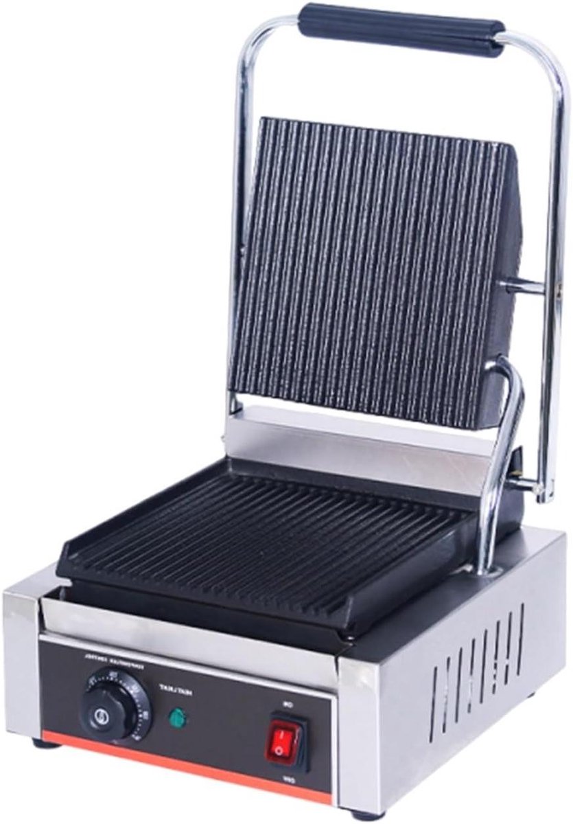 Contactgrill 1800W - Panini ijzer Tosti apparaat - Sandwiches en steaks grillen - Gietijzeren grillplaten