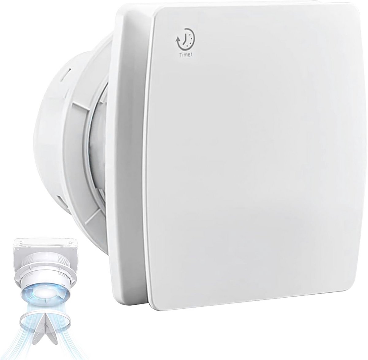 Afzuiging Badkamer - Buisventilator - Badkamerventilator met Vochtsensor - 12.5x15cm - Ven