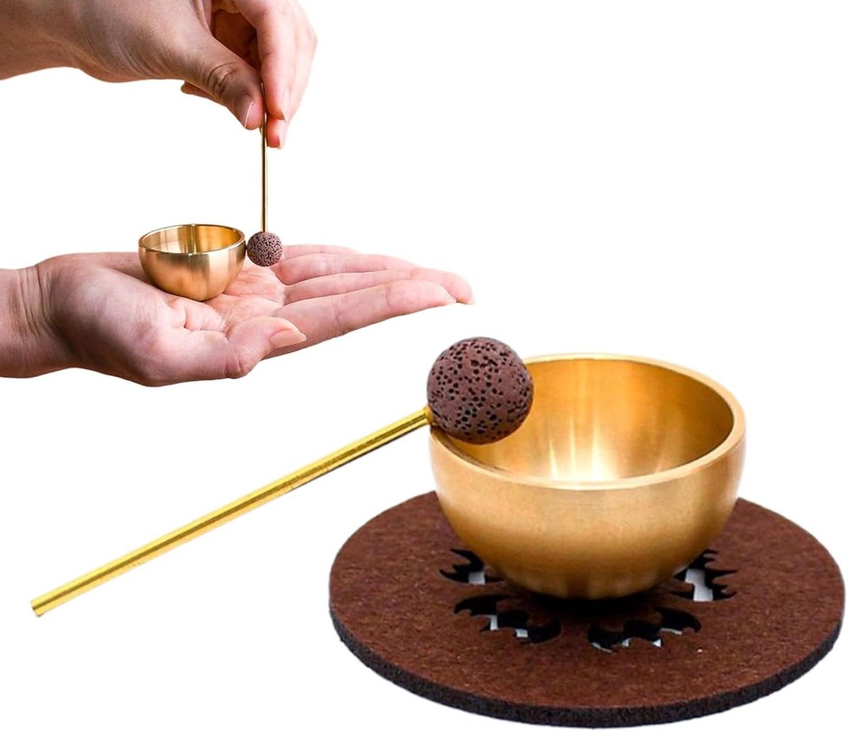 Klankschaal Set - Meditatie Kom - Ontspanning Bevorderen - Centraal Concaaf Ontwerp - Mini Formaat - Enkele Attribuut