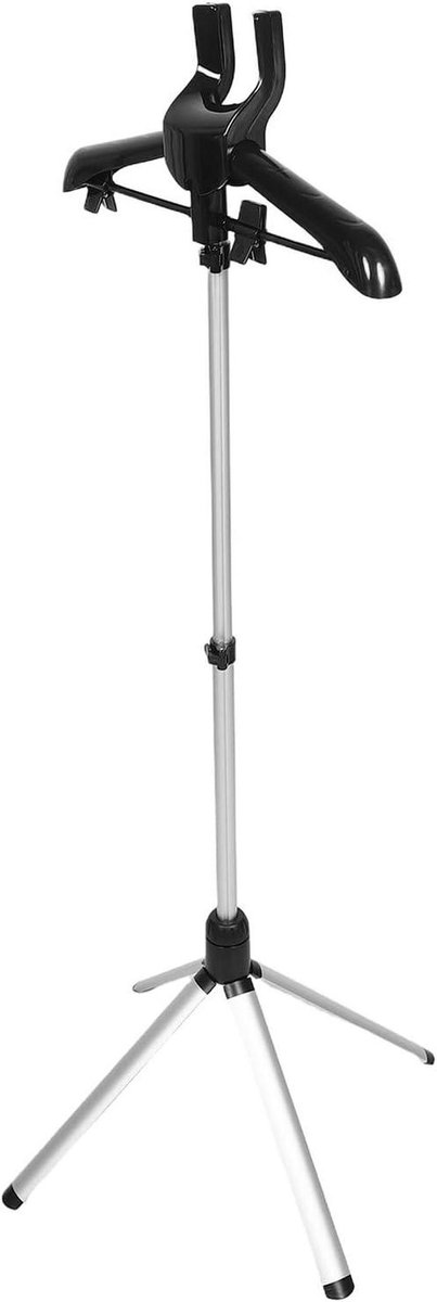 Stoomstrijkijzer Hangerstandaard - Kledingstomerrek - Kleding Stomen - Inklapbaar en Verstelbaar - 147 cm Hoog - Zwart