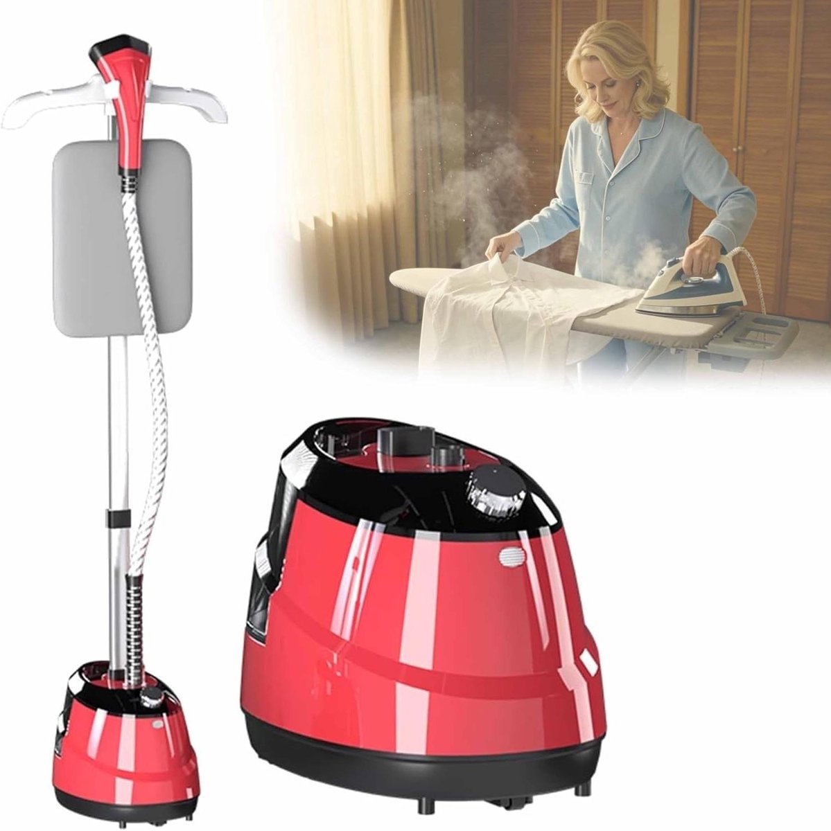 Krachtige Kledingstomer - Stoommachine Kleding - Kreukvrij Maken - Snelle Opwarming - 1.8L Tank - Zwart