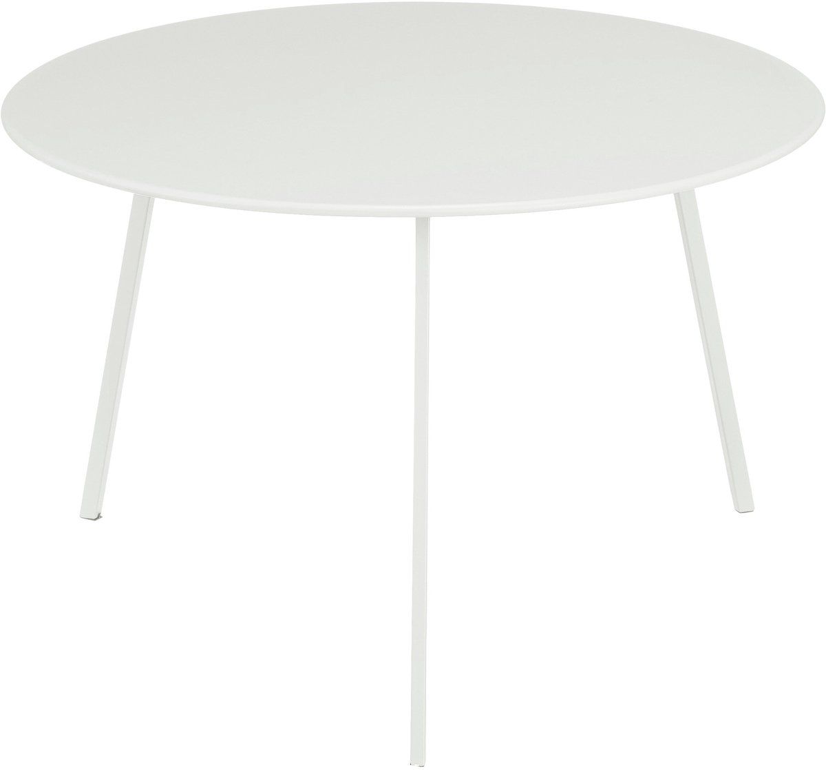 Mica Decorations Seatle Bijzettafel voor Buiten - Salontafel Rond - Plantentafel en Koffietafel - H38 x Ø58 cm - Metaal - Wit