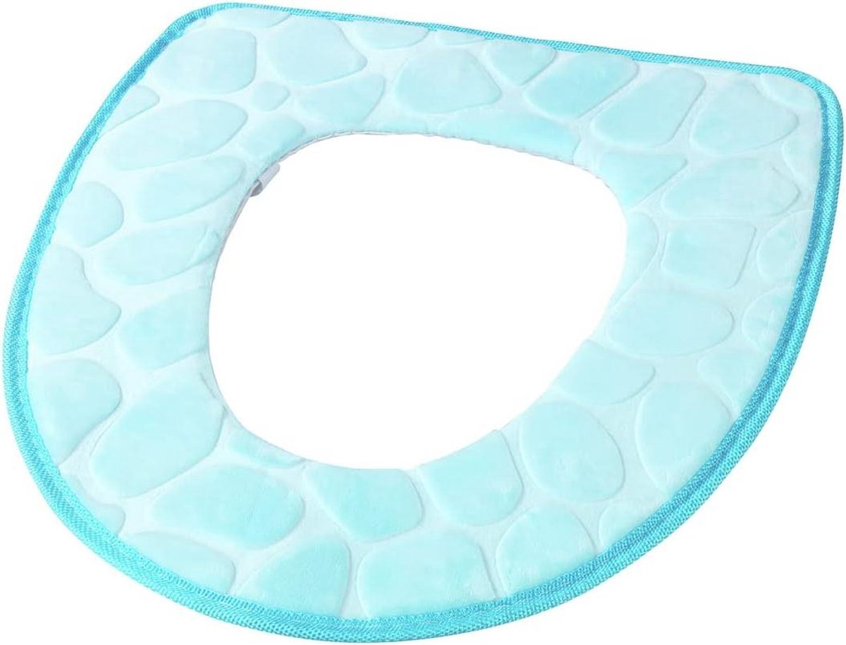 Toiletzittinghoes - Zachte overlay - Comfortabel zitten - Met bevestiging - 36 x 43 cm - Blauw