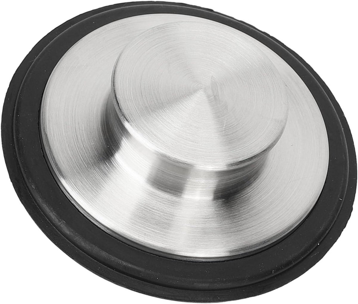 Zwarte Afvoerstop - Keukenplug Set - Water Ophouden - Roestvrij Staal - 8cm Diameter - Zwart