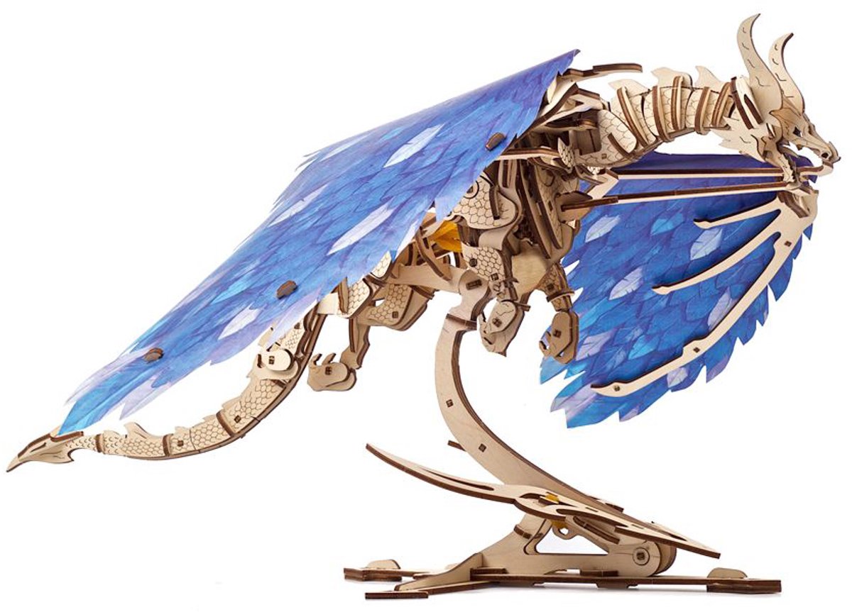 UGEARS 3D Modelbouw - Stormdraak - Mechanisch Bouwpakket Hout - Educatief Speelgoed — afbeelding 14