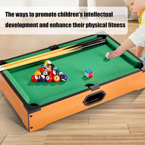 Biljarttafel - Mini pooltafel - Familie plezier - Compact en draagbaar - Niet gespecificeerd - Houtkleur — afbeelding 4