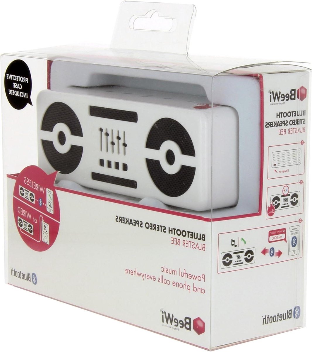 Mini Stereo Speaker - Draagbare Geluidsbox - Muziek Streamen - Krachtig Geluid - 2x 25 Watt - Wit