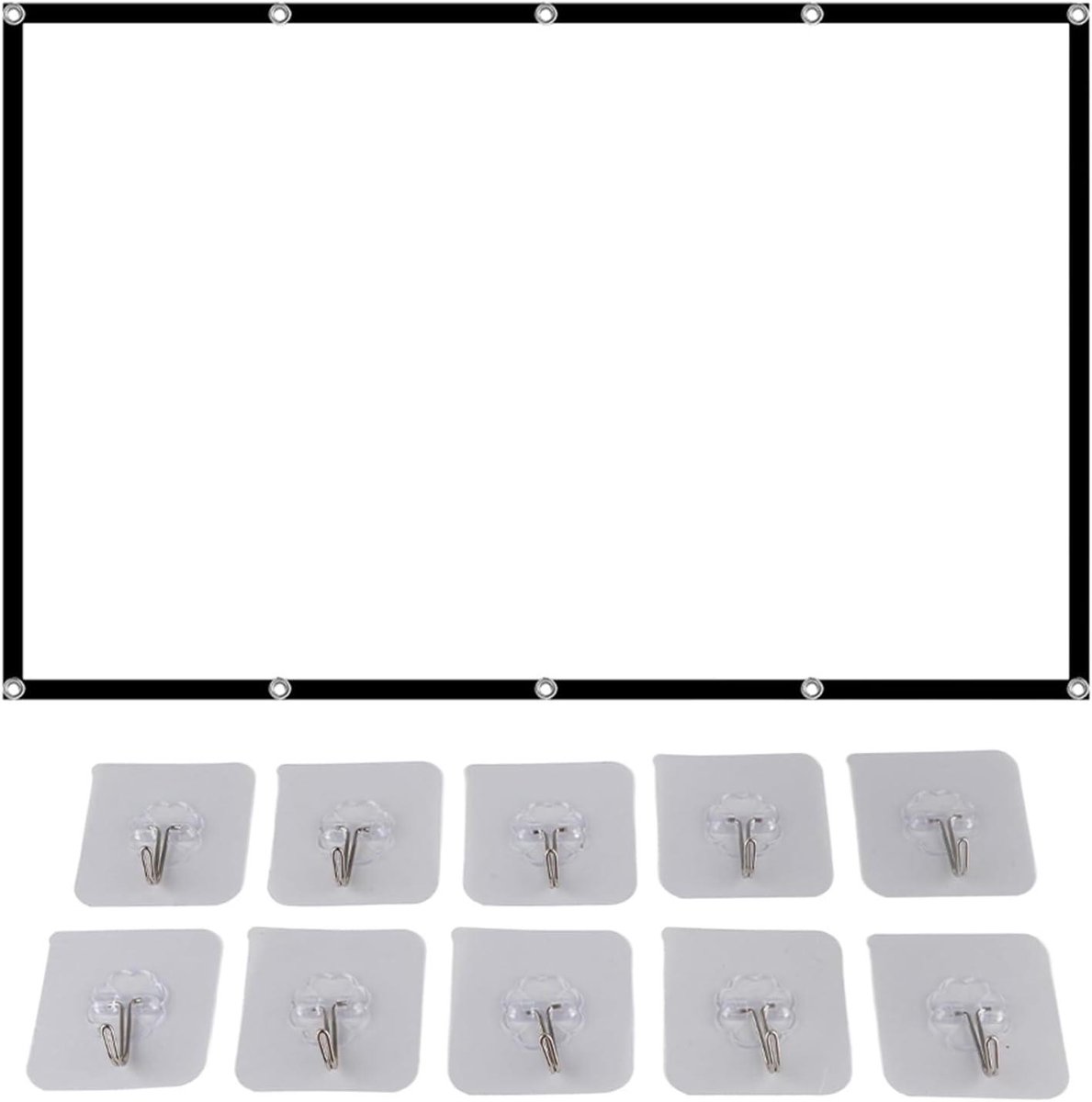 Draagbaar Projectiescherm - Opvouwbaar Doek - Thuisbioscoop Creëren - Premium Polyester Materiaal - 120 inch - Wit