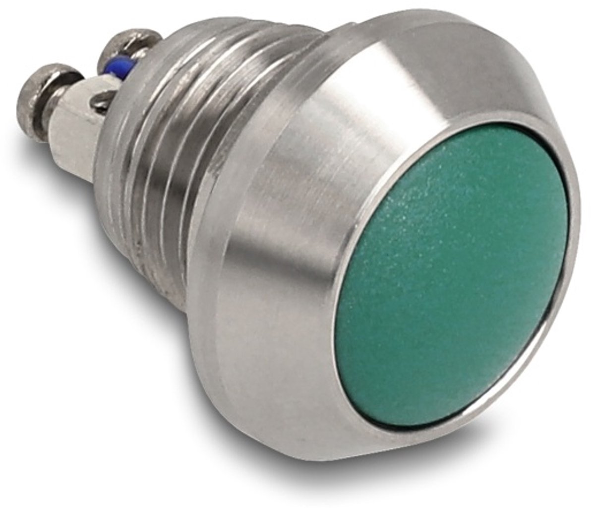 Delock Push Button for Installation 12 mm 2 x Screw Terminal green