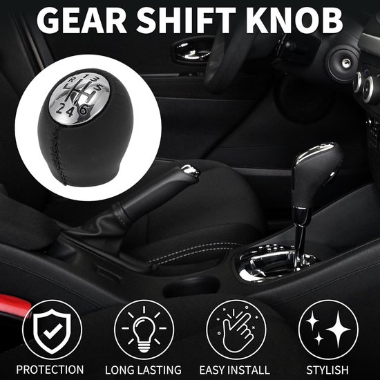 Versnellingspook - Schakelhendel - Auto rijden - Ergonomisch ontwerp - 6 versnellingen - Zwart chroom — afbeelding 2