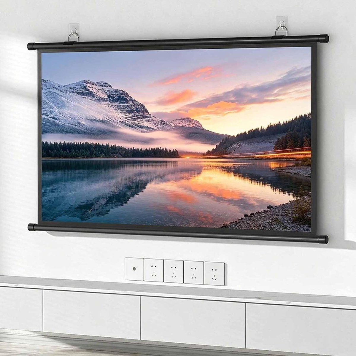 Projectiescherm - Film Scherm - Thuisbioscoop Creëren - Omgevingslicht Blokkerend - 60 inch 16:9 - Metaal