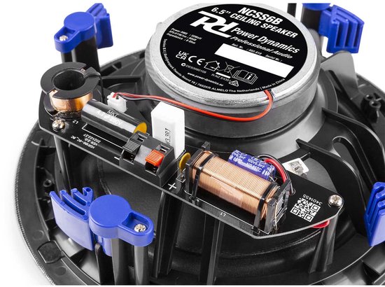 Power Dynamics Powerline B50B inbouw versterker met 2 plafondspeakers - 6.5 inch - 2x 25W - Zwart — afbeelding 5