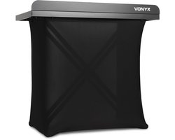 Vonyx DBE100 DJ booth inklapbaar - Mobiele DJ tafel met Lycra doek en draagtas - 1 Meter breed