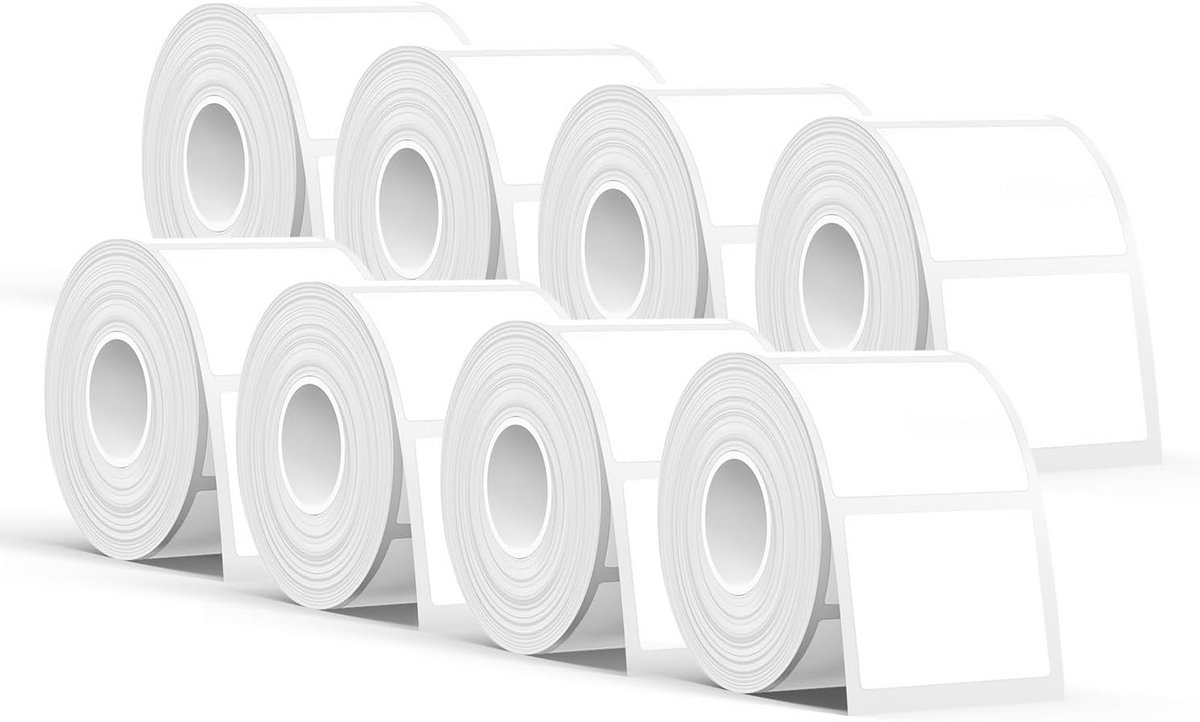 Zelfklevende Thermische Etiketten - 8 Rollen Wit Label (40x30mm) - 2000 Stuks Totaal - Voor Thuis, Kantoor en Winkel