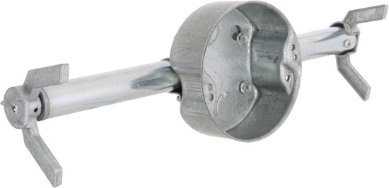 Universele plafondbeugel met inbouwdoos 40-60 cm voor ventilator en verlichting, draaggewicht 23 kg, UL-gecertificeerd