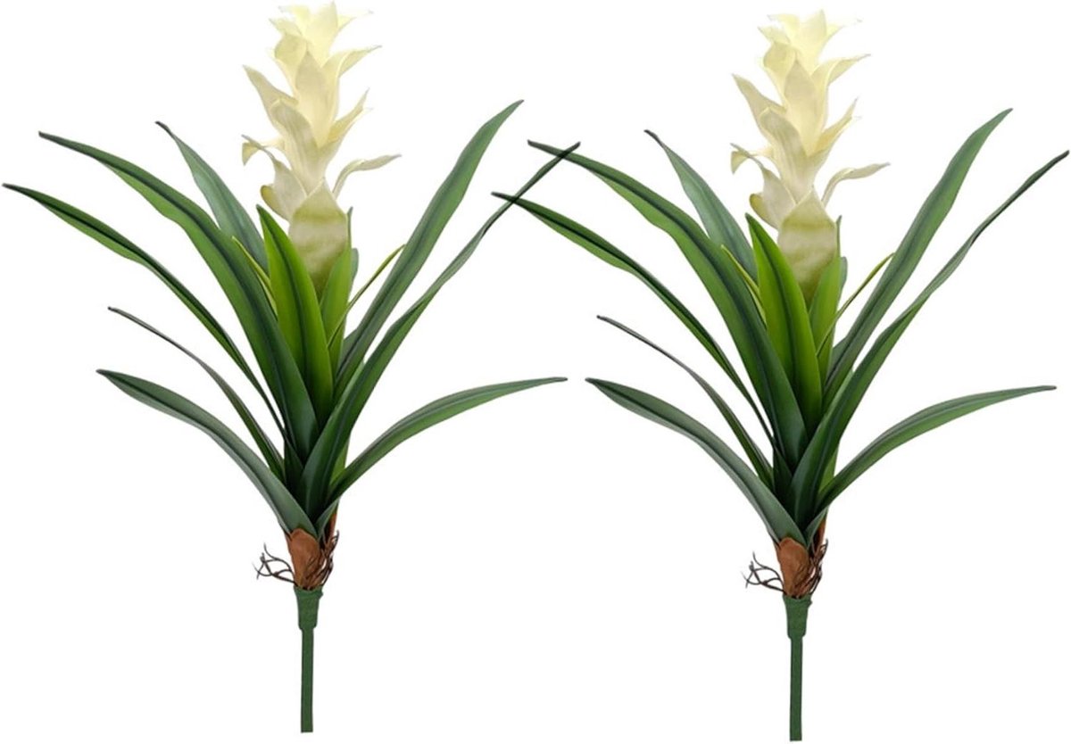 Kunstplanten Bromelia - Nep planten - Binnen decoratie - Onderhoudsvrij groen - 46 cm - Wi