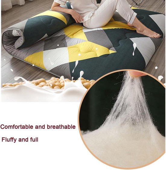 Japanse vloermatras - Tatamimat opvouwbaar - Comfortabel slapen - Verdikte vulling - 90x200cm - C — afbeelding 3