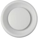 Witte ronde ventilator met genummerde schaalverdeling aan de zijkant.