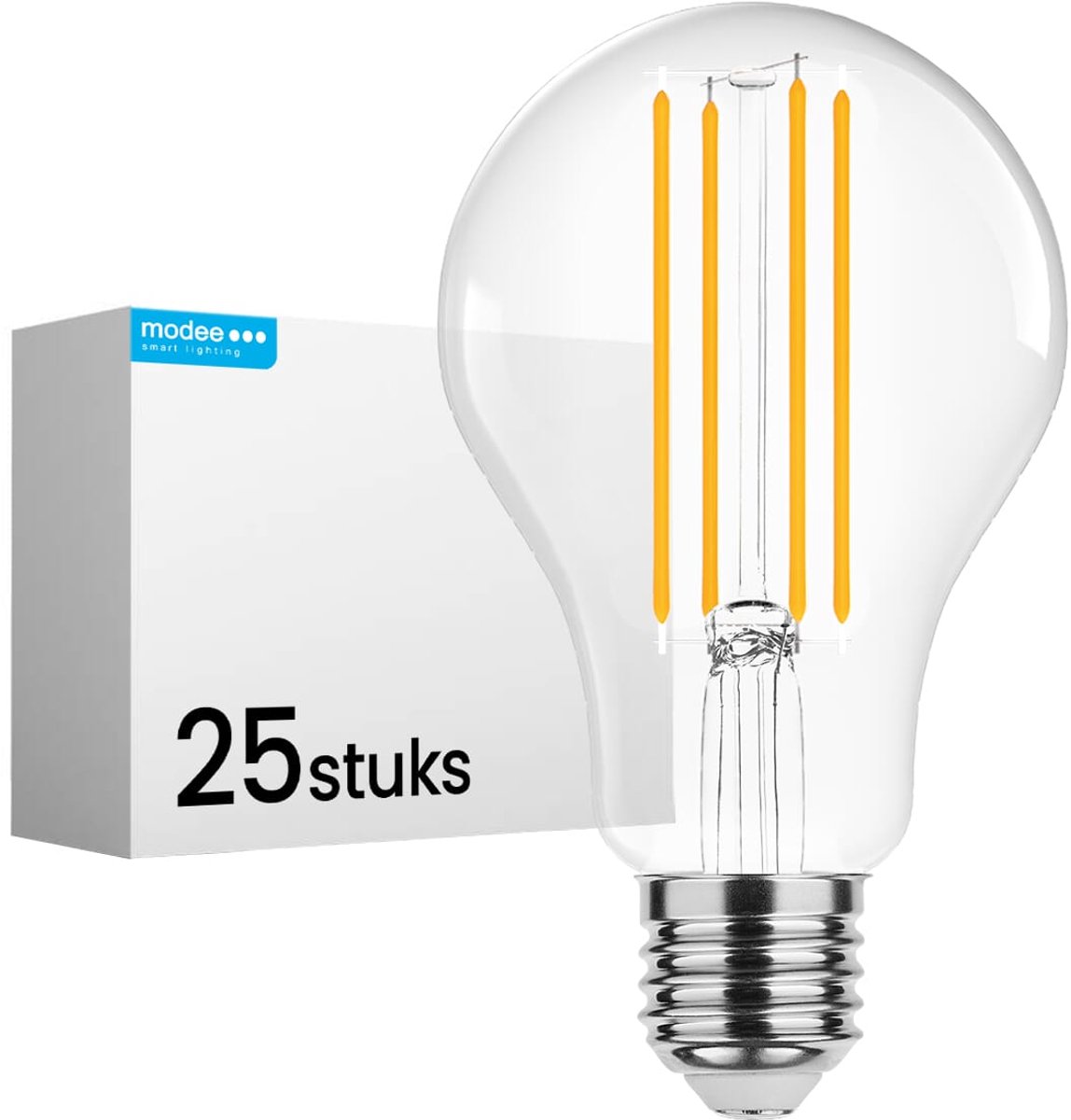 Modee E27 LED Lamp Dimbaar 10W - 1350lm - 2700K - Warm Wit - LED Filament Globe A67 - Vervangt 90W Halogeen Gloeilamp - 25 stuks