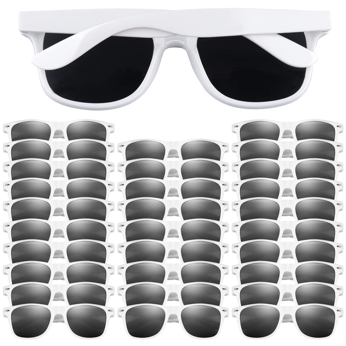 Allecto - Kinderfeestzonnebril - Verjaardagsfeestaccessoires - UV400-bescherming - Wit - Comfortabel en robuust - Geschikt voor kinderen - 30 stuks