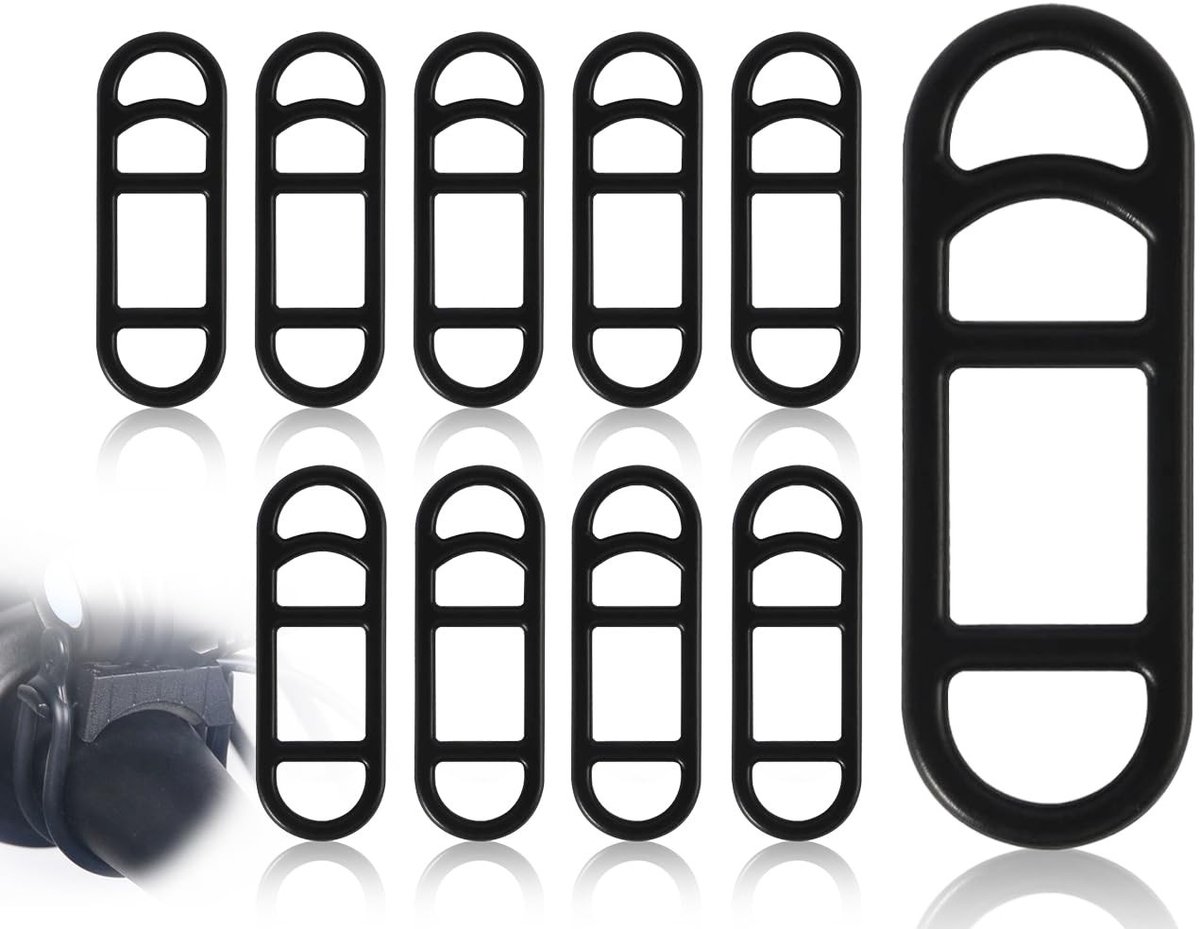 Allecto - Fietsverlichting - Rubber ringen - Robuuste bevestiging - Zwart - Fietsaccessoires - Perfect voor alle fietsen - Inclusief 10 stuks