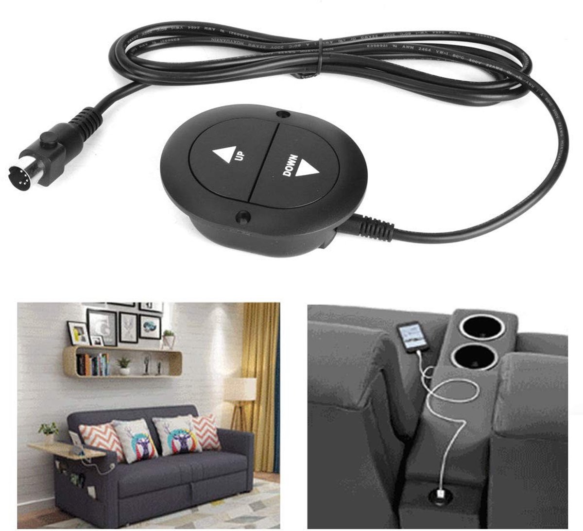 Allecto - Sofa Controller - Elektrische Fauteuil Stoel - 2 Knop 5 Pin - Handschakelaar - Afstandsbediening - Huishoudelijk Apparaat - Geschikt voor...