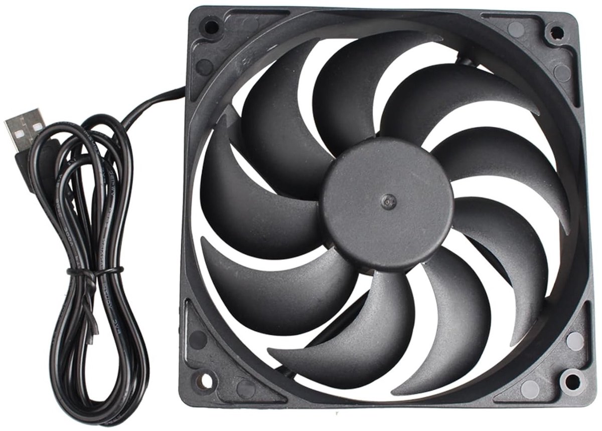 Silent 120mm Koelventilator voor Computer en 3D Printer met USB-aansluiting, Ideaal voor CPU en Behuizingen, Brushless Ontwerp voor Efficiënte Koeling