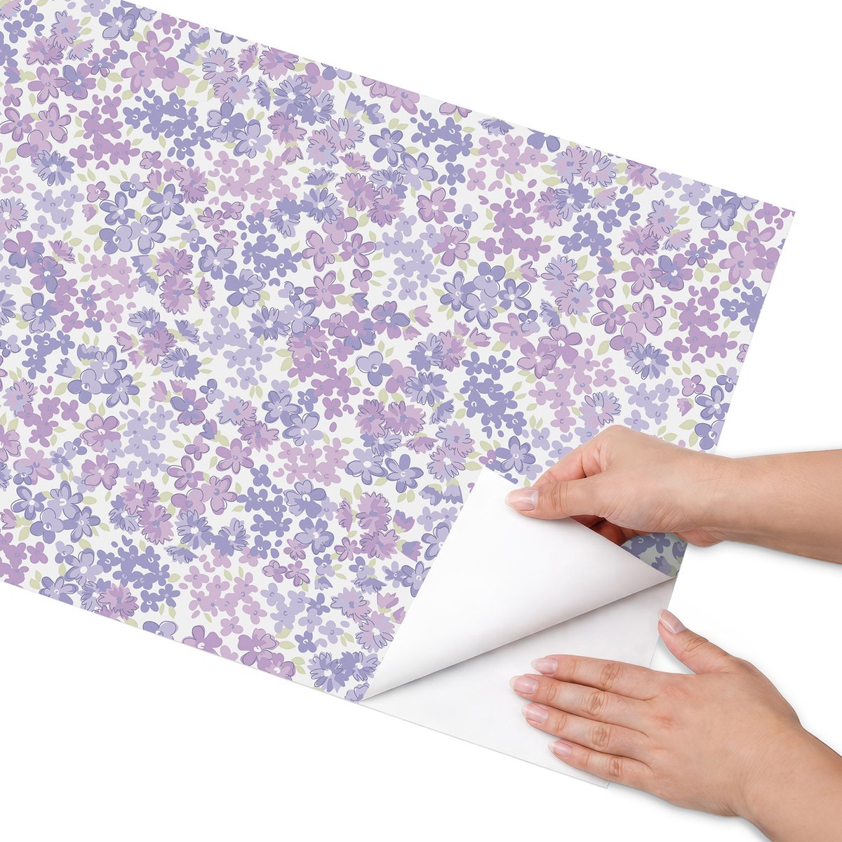 Coloray Meubel Wrap Folie - Paars Meubelfolie - 50x100 cm - Meubel Wrap Folie Kleurrijke bloemen - Plakfolie Meubels - Modern Meubelfolie - Decoratiefolie Zelfklevend - Slaapkamer decoratie - Bloemen en planten