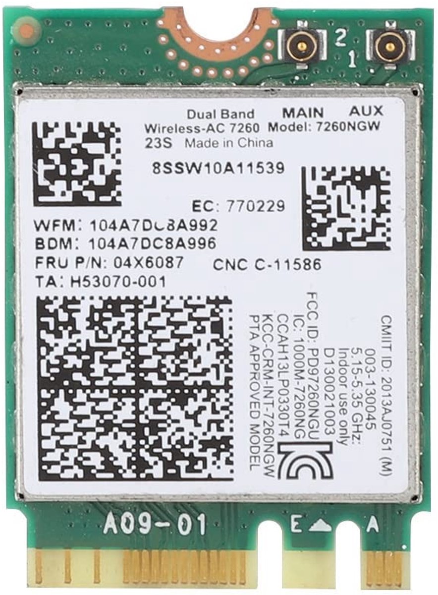 Allecto - Dual-band WiFi Kaart - 867Mbps - Geschikt voor Thinkpad en laptops - Snelle verbinding - Betrouwbare internetverbinding - Ideaal voor thu...