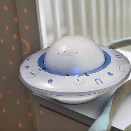 Alecto Baby Projector - Rustgevende Slaapliedjes - Babyprojector met Muziek - BC-125 - Wit van Alecto — afbeelding 3