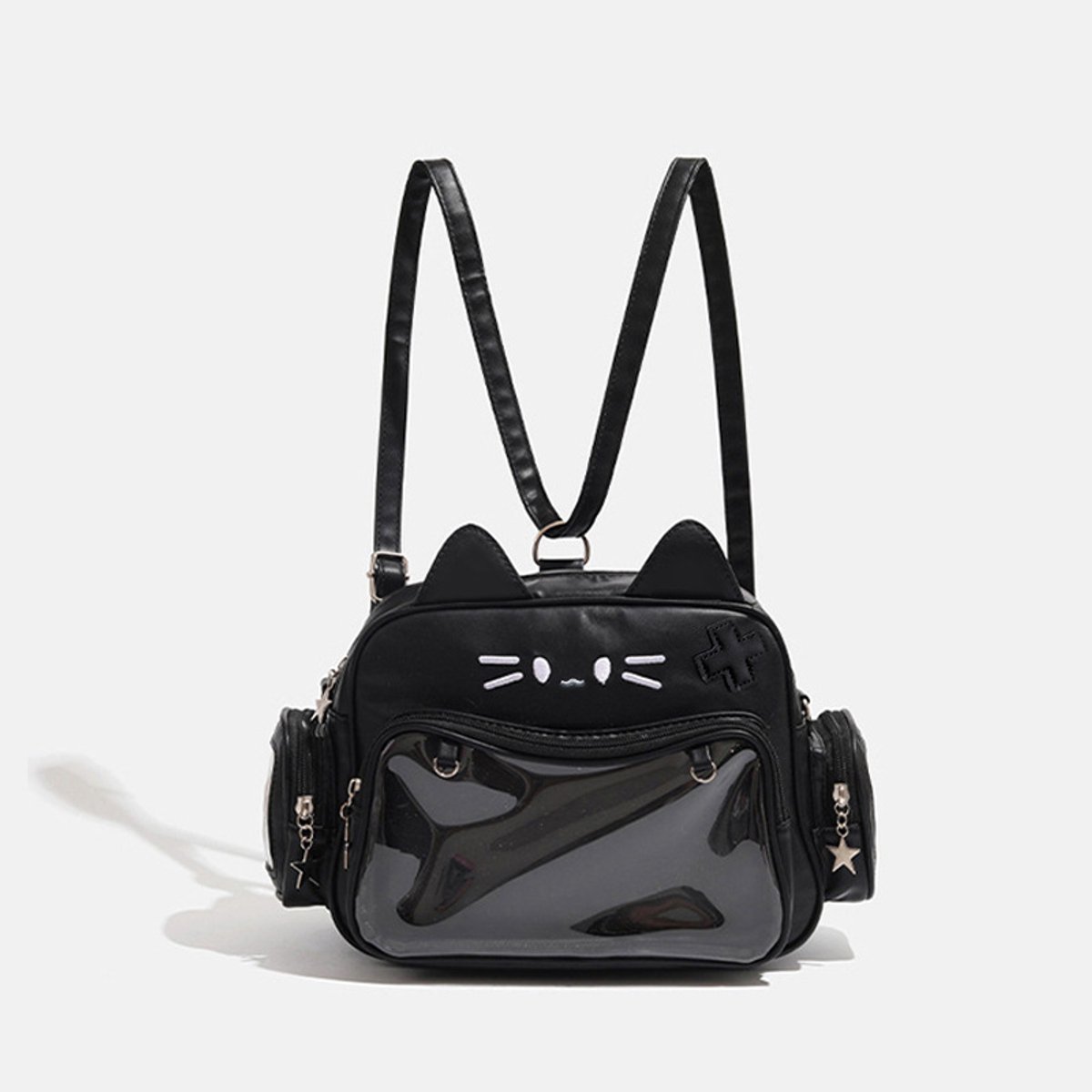 Kraftverdia Cat Ita Bag PU-lederen rugzak Y2k Ita rugzak, lichte schoolrugzak, alledaagse rugzak voor dames