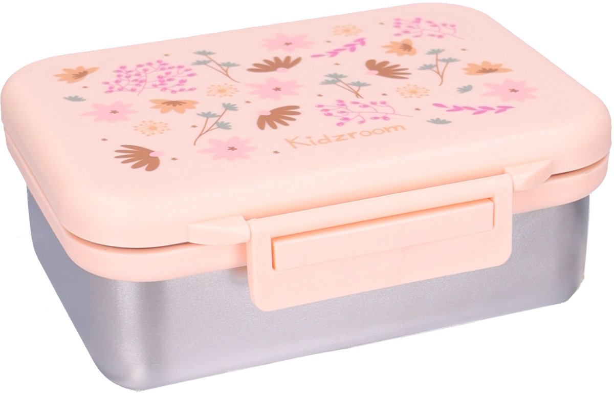 Kidzroom Enchanted Memories Broodtrommel - RVS lunchbox kinderen - Incl. divider - 1,8 liter - Roze