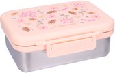 Kidzroom Enchanted Memories Broodtrommel - RVS lunchbox kinderen - Incl. divider - 1,8 liter - Roze