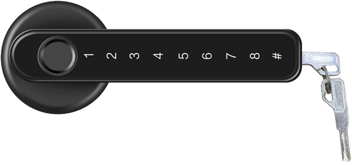 JHUBERS- Deurslot Elektronisch - Vingerafdrukherkenning - 4 Openingsmodi - Sleutel/Code - Vergrendeling - Geschikt voor Deuren 35-55mm Dikte - Smart Lock