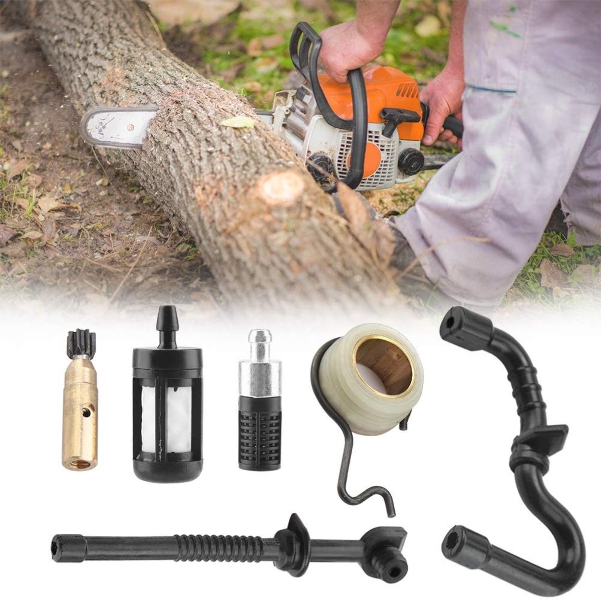 Dailygoods- Oliepomp Compleet Service Kit - Vervangingsonderdelen - Handmatig - Geschikt voor MS170/MS180 - Hoogwaardige Materialen - Duurzaam Gebruik - Kettingzaagonderdelen
