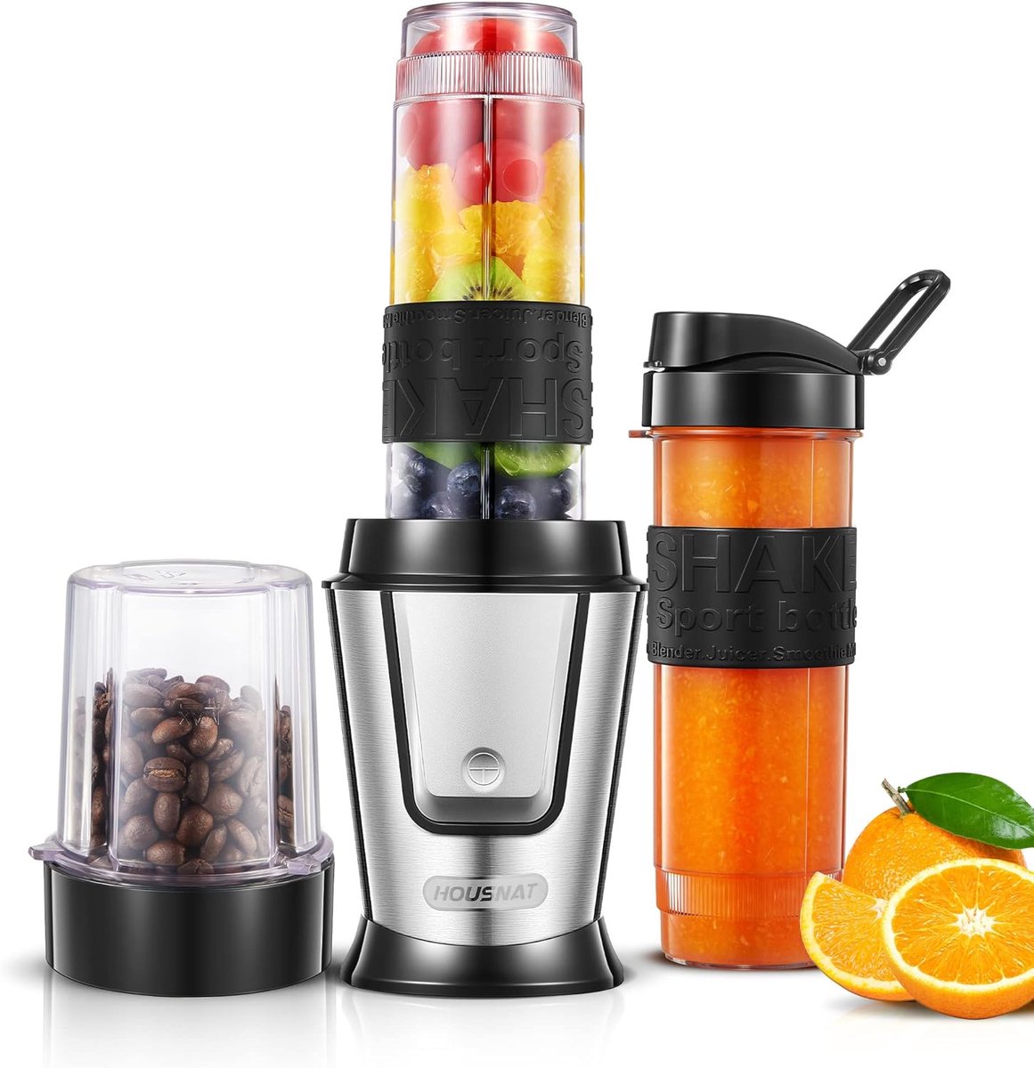 Smoothie Maker - Mixer To Go - Gezonde Drankjes Maken - 2-in-1 Functionaliteit - 570 ml - RVS