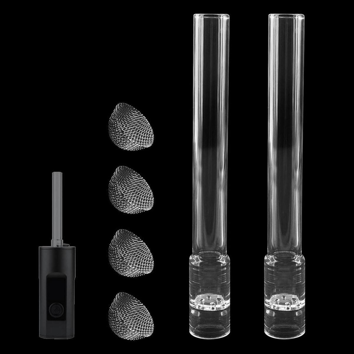 Glazen Mondstuk voor Arizer Solo 2 - 2 Stuks - Vervangend Mondstuk voor Draagbare Vaporizer, 110mm Lengte, Geschikt voor Solo, Solo2, Air en Air 2, Hoogwaardige Glas Nozzle met 4 Openingen